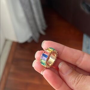 Bauble Bar Sugar Fix Multicolor Gemstone Gold Band Ring